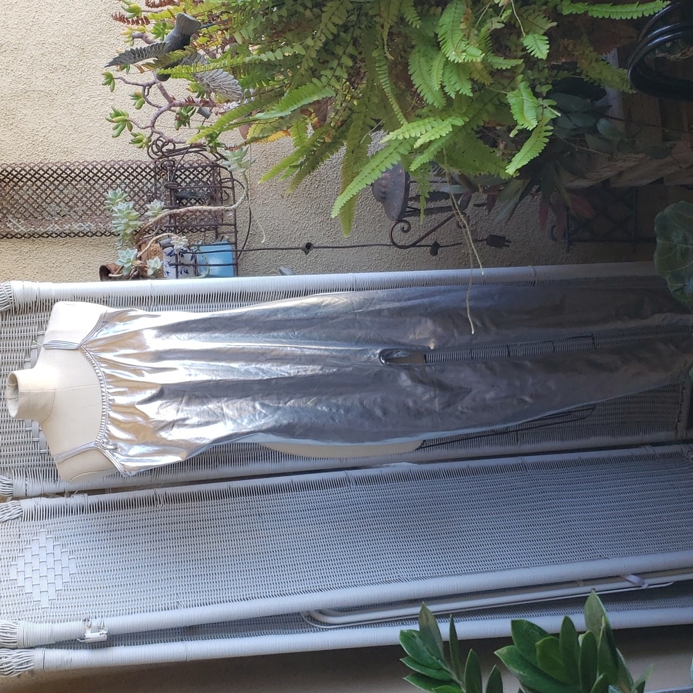 Silver lamey strappy jumpsuit